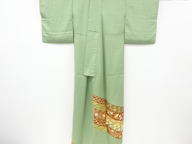  リサイクル　金彩松梅模様刺繍一つ紋色留袖(比翼付き)